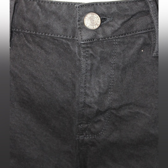 FRAME Le Grand Garcon Frayed Film Noir Black Denim Shorts - Picture 4 of 9